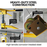 UNIMAC Drywall & Panel Lifter, 1200 x 3600 68kg Max Gyprock Sheet, Galvanised, No-mark Locking Castors - Front View