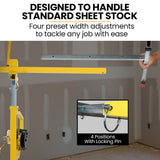 UNIMAC Drywall & Panel Lifter, 1200 x 3600 68kg Max Gyprock Sheet, Galvanised, No-mark Locking Castors - Extra Image