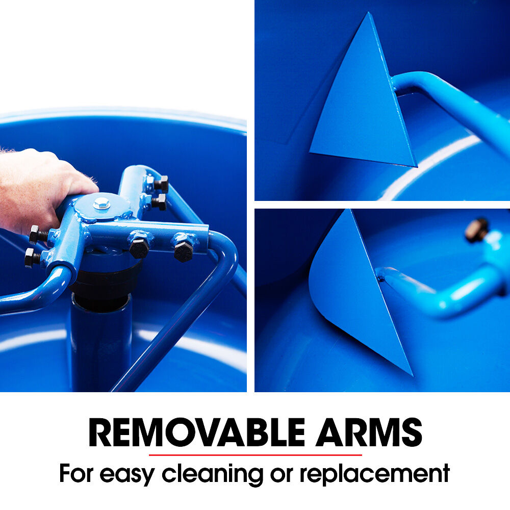 BAUMR-AG 120L Forced Action Pan Mixer, 1500W Electric, Heavy-Duty Frame, for Mortar Screed Resin Cement, 10 Inch Solid Rubber Wheels