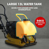 BAUMR-AG 94kg 420x540mm Plate Compactor, Sprinkler System, Paver Pad - 45-Degree Angle