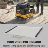 BAUMR-AG 125kg 450x630mm 7HP Plate Compactor, 32kN Vibratory Compaction, Wheel Kit, Protective Paver Pad, Commercial-Grade - Close-Up Angle