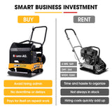 BAUMR-AG 125kg 450x630mm 7HP Plate Compactor, 32kN Vibratory Compaction, Wheel Kit, Protective Paver Pad, Commercial-Grade - Extra Image