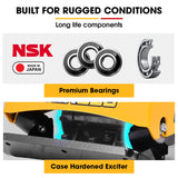 BAUMR-AG 125kg 450x630mm 7HP Plate Compactor, 32kN Vibratory Compaction, Wheel Kit, Protective Paver Pad, Commercial-Grade - Low Angle