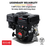 BAUMR-AG 125kg 450x630mm 7HP Plate Compactor, 32kN Vibratory Compaction, Wheel Kit, Protective Paver Pad, Commercial-Grade - Front View