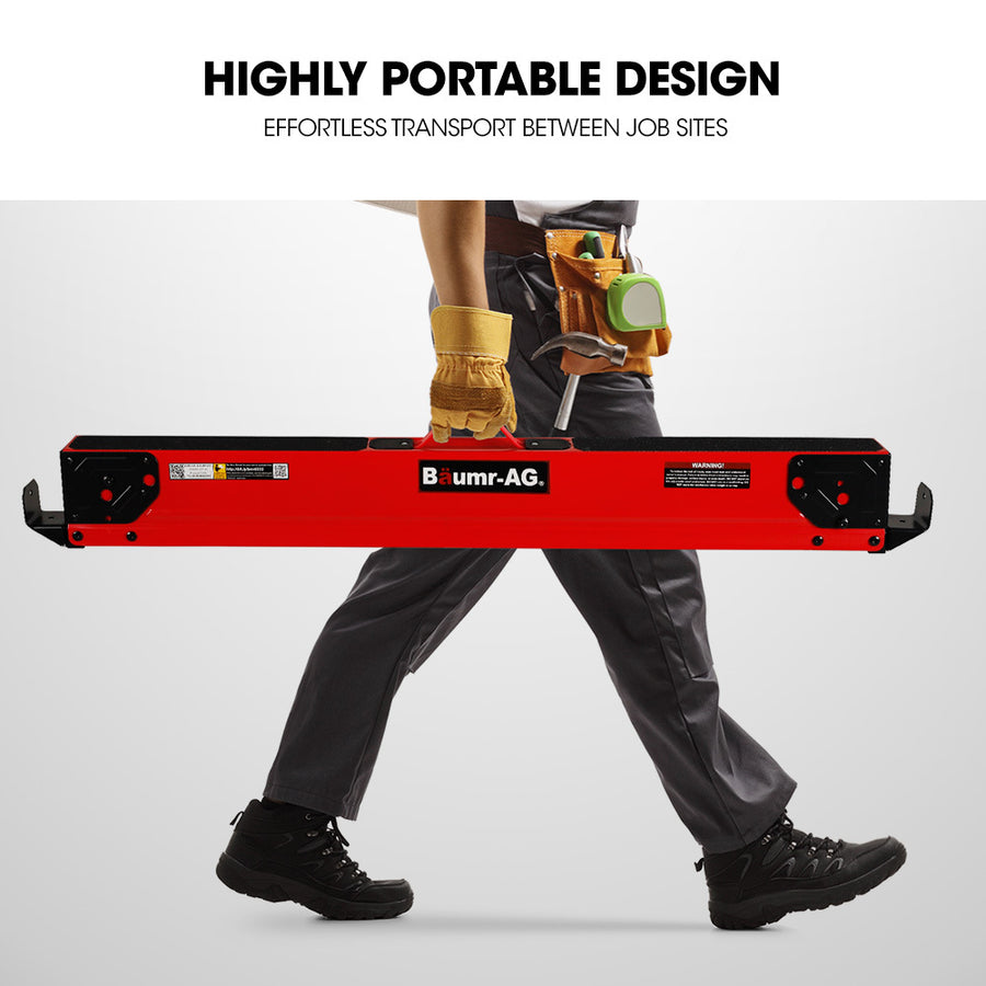 Baumr-AG 2 x Steel Sawhorses, 1000kg Capacity, Folding, 2x4 Support Arms