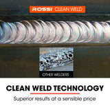 ROSSI Portable Inverter Welder Plasma Cutter, 3in1 Multi-function Cut/MMA/TIG Welding Machine, 15A Plug - 45-Degree Angle