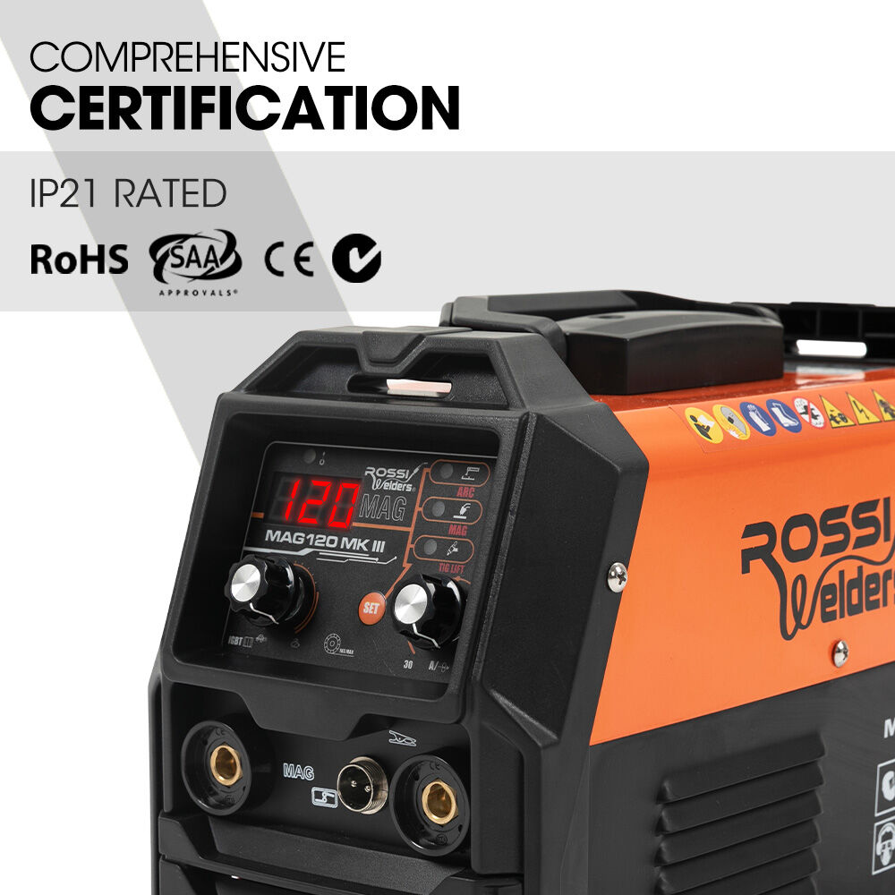ROSSI 120 Amp Inverter Welder, 3in1 Portable MMA ARC /MIG Gasless /Lift-TIG Welding Machine, 15A Plug