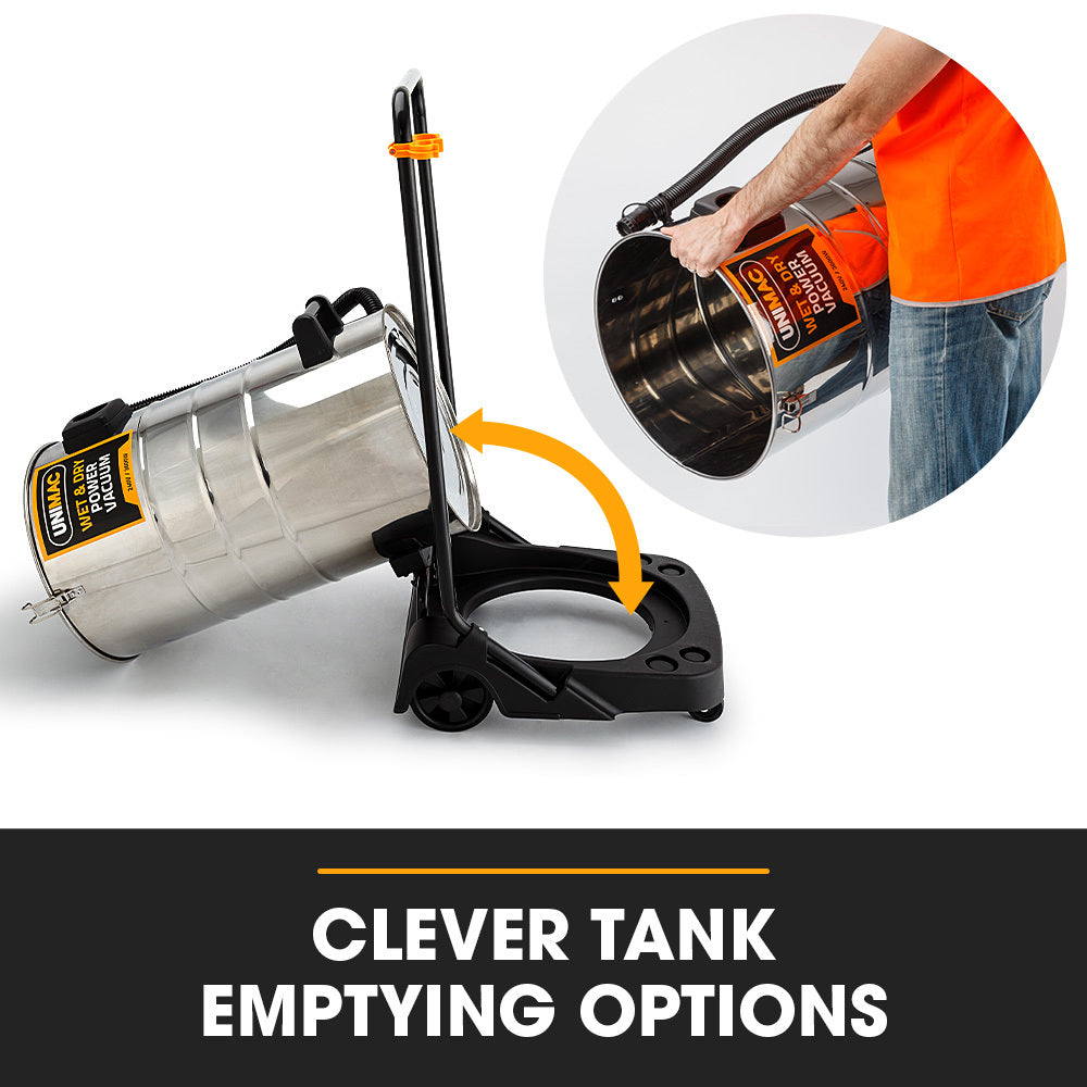 UNIMAC 100L 2400W Wet and Dry Vacuum Cleaner, Heavy-Duty Dual Copper Motors, Accessory Set, for Work