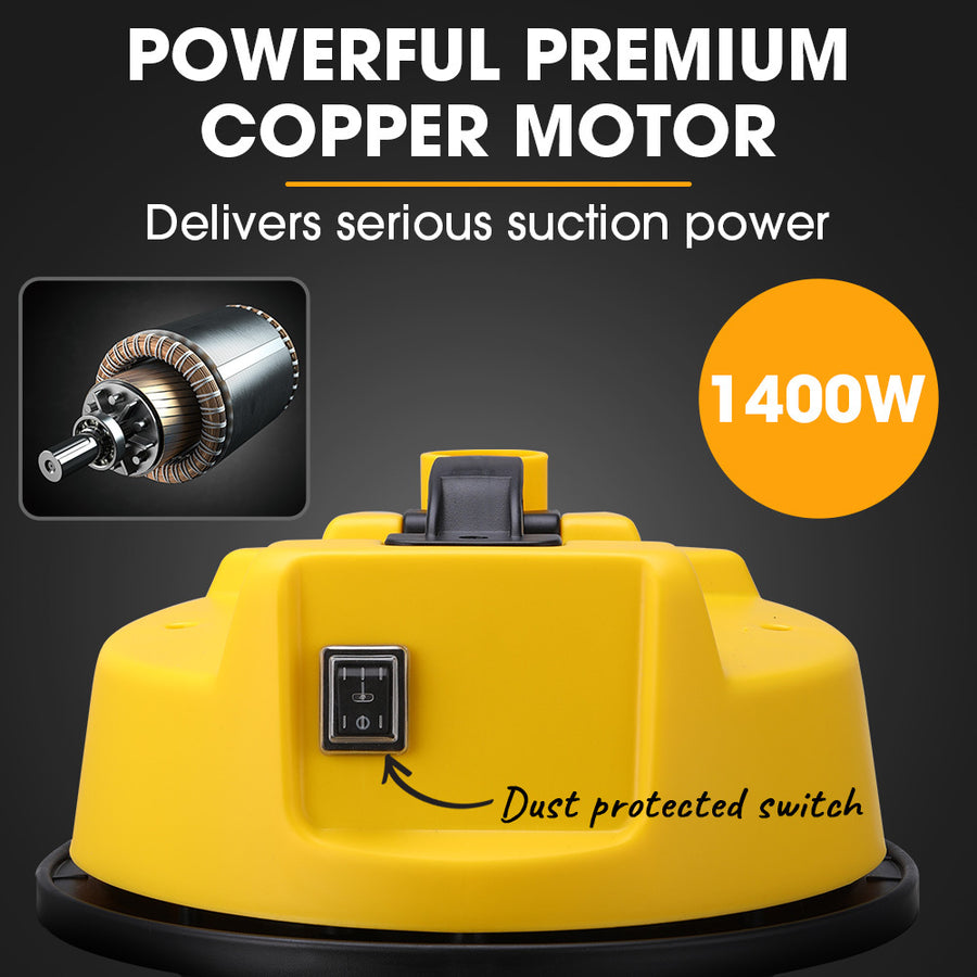 UNIMAC 20L 1400W Wet and Dry Vacuum Cleaner, with Blower, for Car, Workshop, Carpet