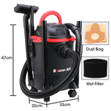 BAUMR-AG 20L 1200W Wet and Dry Vacuum Cleaner, with Blower, for Car, Workshop, Carpet - 45-Degree Angle