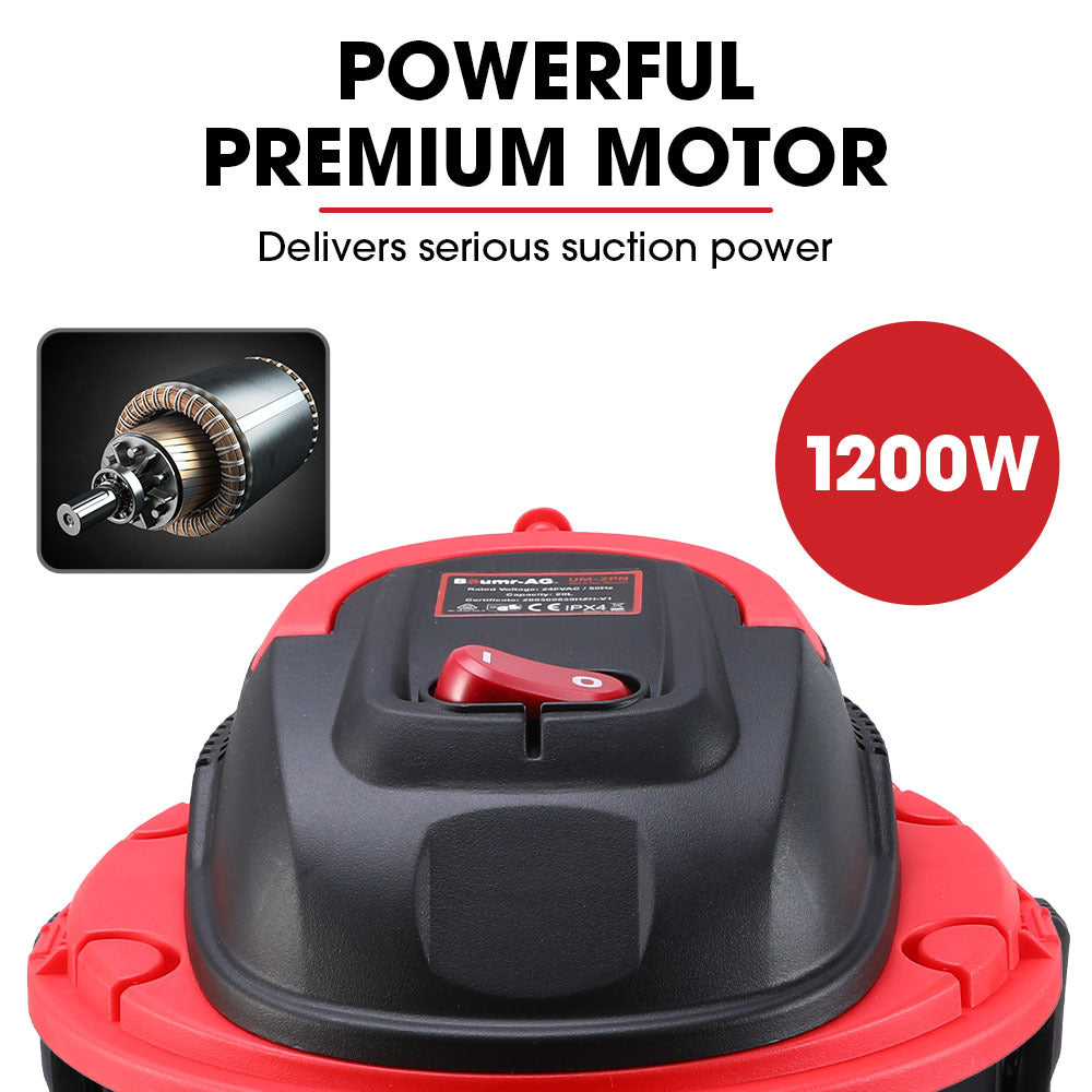 BAUMR-AG 20L 1200W Wet and Dry Vacuum Cleaner, with Blower, for Car, Workshop, Carpet