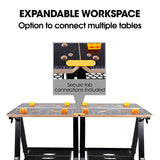 BAUMR-AG Portable Multifunction Workbench, 2-in-1 Worktable and Sawhorse, Height Adjustable, Expandable