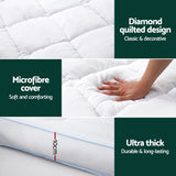 Giselle Bedding Mattress Topper Pillowtop Bamboo 10cm Double - Rear View