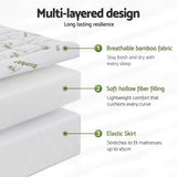 Giselle Mattress Topper 11cm Pillowtop toppers Bamboo Double