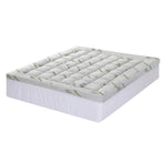 Giselle Bedding king pillowtop bamboo mattress topper, 11cm thick, green and white, 3D check wave quilted cover