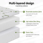Giselle Bedding king pillowtop bamboo mattress topper, 11cm thick, green and white, image 6