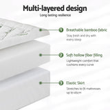 Giselle Mattress Topper 5cm Pillowtop toppers Bamboo King Single - 45-Degree Angle
