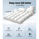 Giselle Bedding 5cm Bamboo Pillowtop Mattress Topper 1000GSM Mattress Pad for Back Pain Relief Washable Breathable Protector with 45cm Deep Pocket Double - Front View