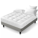 Giselle Bedding 5cm Bamboo Pillowtop Mattress Topper 1000GSM Mattress Pad for Back Pain Relief Washable Breathable Protector with 45cm Deep Pocket Double - Low Angle
