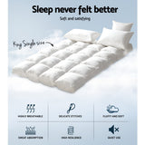 Giselle Bedding 5cm Bamboo Pillowtop Mattress Topper 1000GSM Mattress Pad for Back Pain Relief Washable Breathable Protector with 45cm Deep Pocket King Single - Front View