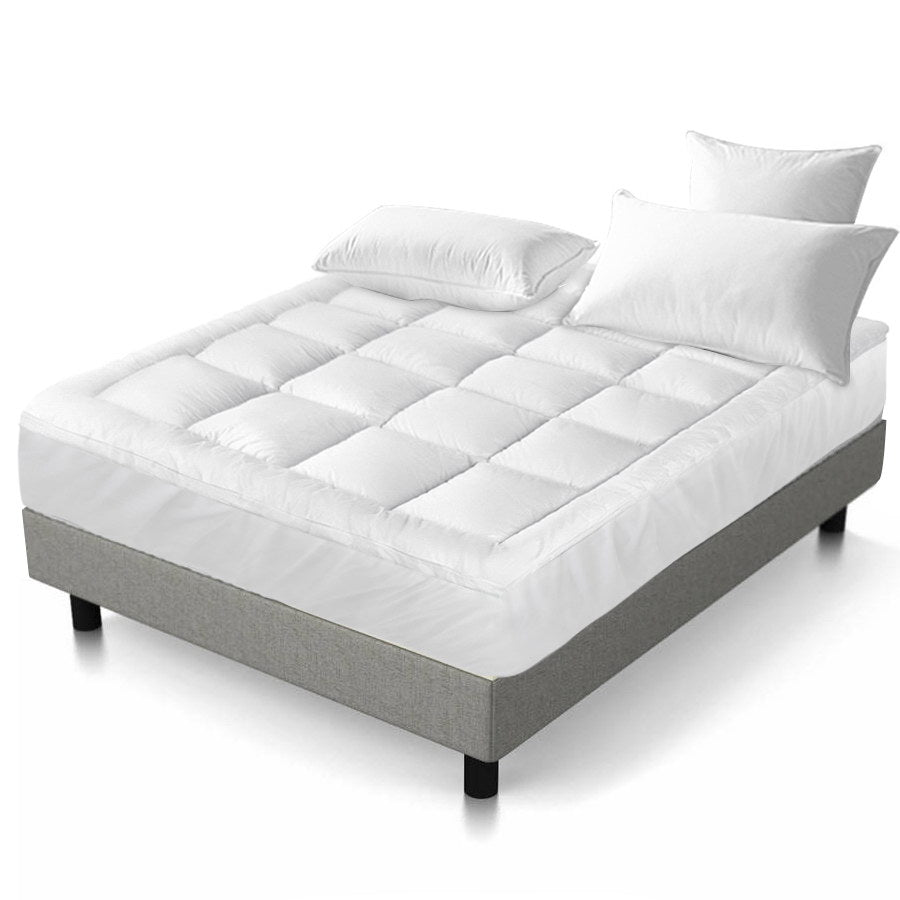 Giselle Bedding 5cm Bamboo Pillowtop Mattress Topper 1000GSM Mattress Pad for Back Pain Relief Washable, image 8