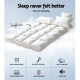 Giselle Bedding 5cm Bamboo Pillowtop Mattress Topper 1000GSM Mattress Pad for Back Pain Relief Washable Breathable Protector with 45cm Deep Pocket Single
