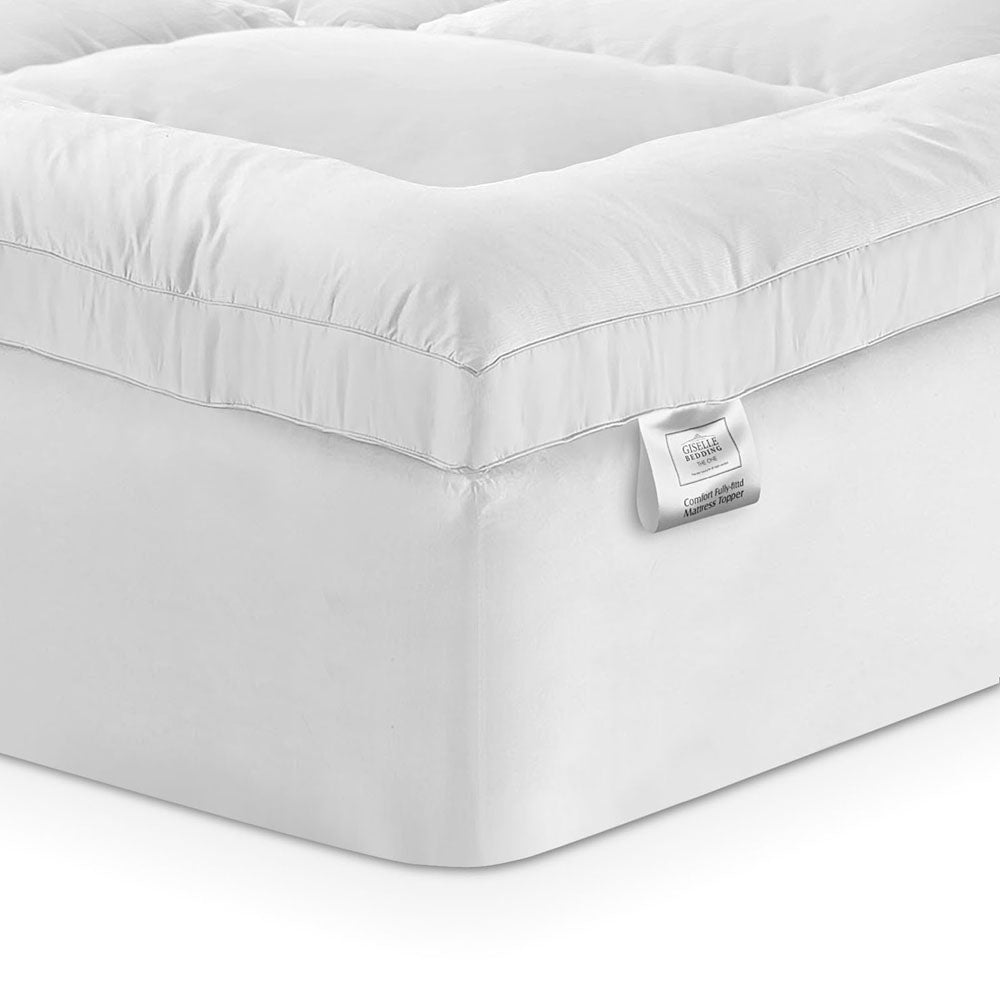 Giselle Bedding 5cm Bamboo Pillowtop Mattress Topper 1000GSM Mattress Pad for Back Pain Relief Washable Breathable Protector with 45cm Deep Pocket Single