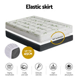 Giselle Bedding Pillowtop Mattress Topper 7.5cm Thick Bamboo Pad for Back Pain Relief Washable Skin-friendly Bed Protector with 45cm Deep Pocket Double - 45-Degree Angle