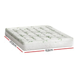 Giselle Bedding Mattress Topper Pillowtop Bamboo 7.5cm Queen - Front View
