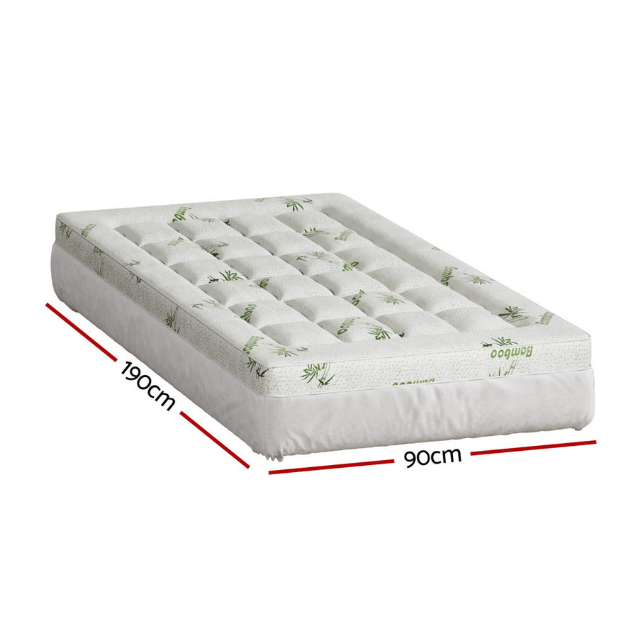 Giselle Bedding Pillowtop Mattress Topper 7.5cm Thick Bamboo Pad for Back Pain Relief Washable Skin-friendly, image 2