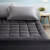 Giselle Bedding Bamboo Charcoal Filling Pillowtop Topper 1000GSM 5cm Thick Pillowtop Pad for Back Pain Relief Washable with 45cm Deep Pocket Double