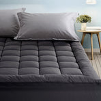 Giselle Bedding Bamboo Charcoal Filling Pillowtop Topper 1000GSM 5cm Thick Pillowtop Pad for Back Pain Relief
