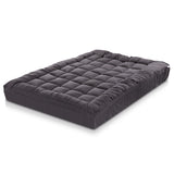 Giselle Bedding Bamboo Charcoal Filling Pillowtop Topper 1000GSM 5cm Thick Pillowtop Pad for Back Pain Relief Washable with 45cm Deep Pocket Queen - Low Angle