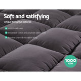 Giselle Bedding Bamboo Charcoal Filling Pillowtop Topper 1000GSM 5cm Thick Pillowtop Pad for Back Pain Relief Washable with 45cm Deep Pocket Single - 45-Degree Angle