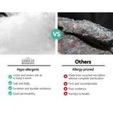 Giselle Bedding Bamboo Charcoal Filling Pillowtop Topper 1000GSM 5cm Thick Pillowtop Pad for Back Pain Relief Washable with 45cm Deep Pocket Single - Close-Up Angle
