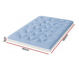 Giselle 5cm Mattress Topper Pillowtop toppers Double-Sided Single - Front View