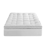 Giselle Bedding Double Mattress Topper 5cm Coral Fleece - Top-Down View