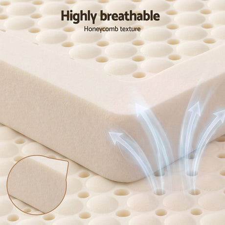 Giselle Bedding Double Latex Mattress Topper 7-Zone Natural Latex Core Breathable 5cm, image 3