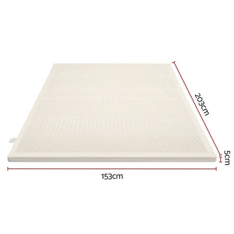 Giselle Bedding Queen Latex Mattress Topper 7-Zone Natural Latex Core Breathable 5cm, image 2