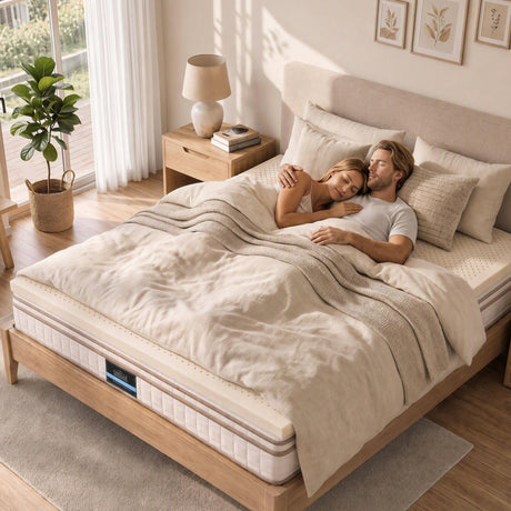 Giselle Bedding Queen Latex Mattress Topper 7-Zone Natural Latex Core Breathable 5cm, image 7
