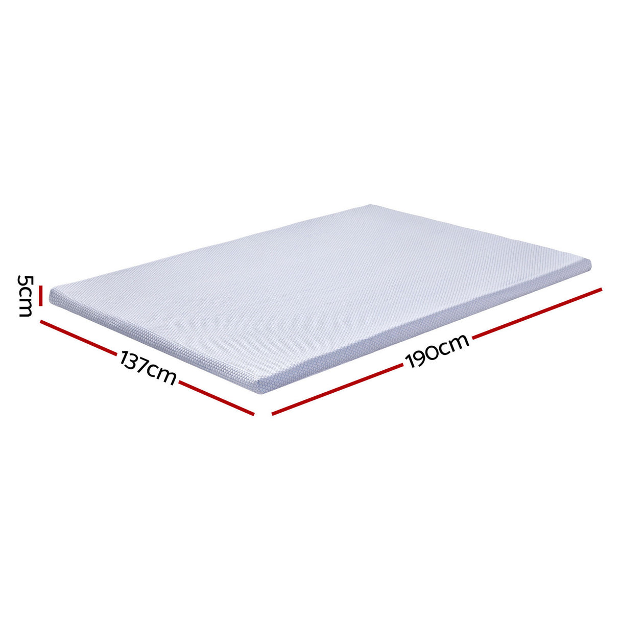 Giselle Bedding Latex Topper 100% Natural Latex Toppers 7-zone w/ Ice Silk Cool-touch Fabric Cooling Cover Double 5cm