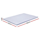 Giselle Bedding Latex Topper 100% Natural Latex Toppers 7-zone w/ Ice Silk Cool-touch Fabric Cooling Cover Double 5cm - Front View