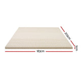 Giselle Bedding Latex Mattress Topper, 5cm Thick Cooling Bed Pad for Side Sleepers Pain Relief, 7 Zone Foldable Mat with Washable Cover for Guest Room Bedroom King