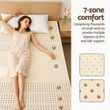 Giselle Bedding Latex Mattress Topper, 7.5cm Thick 7-Zone Pressure Relief Bed Pad with Washable Cover, Cooling Breathable Mat for Side Sleepers & Back Pain, Beige King