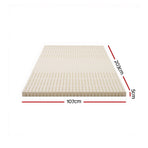 Giselle Bedding Latex Mattress Topper, 5cm Thick Cooling Bed Pad for Side Sleepers Pain Relief, 7 Zone Foldable Mat with Washable Cover for Guest Room Bedroom King Single