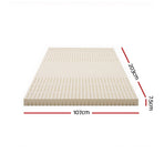 Giselle Bedding Latex Mattress Topper, 7.5cm Thick 7-Zone Pressure Relief Bed Pad with Washable Cover, Cooling Breathable Mat for Side Sleepers & Back Pain, Beige King Single