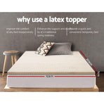 Giselle Bedding Latex Mattress Topper, 5cm Thick Cooling Bed Pad for Side Sleepers Pain Relief, 7 Zone, Foldable