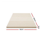 Giselle Bedding Latex Mattress Topper, 5cm Thick Cooling Bed Pad for Side Sleepers Pain Relief, 7 Zone Foldable Mat with Washable Cover for Guest Room Bedroom Single