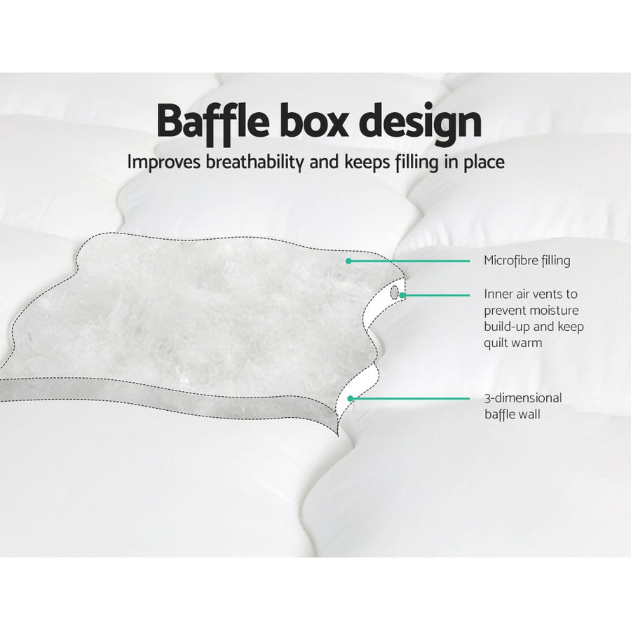 Giselle Bedding queen pillowtop mattress topper, 5cm thick microfibre, bonus storage bag