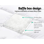 Giselle Bedding Pillowtop Mattress Topper 5cm Thick Pad for Back Pain Relief Washable Underlay Protector 1000GSM Microfibre Filling 45cm Deep Pocket King Single